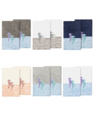 Linum Home - 100% Turkish Cotton Sofia 2-Pc. Embellished Hand Towel Set