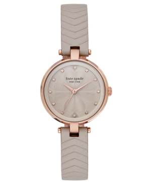 image of Kate Spade New York Women-s Annadale Gray Quilted Leather Strap Watch 30mm