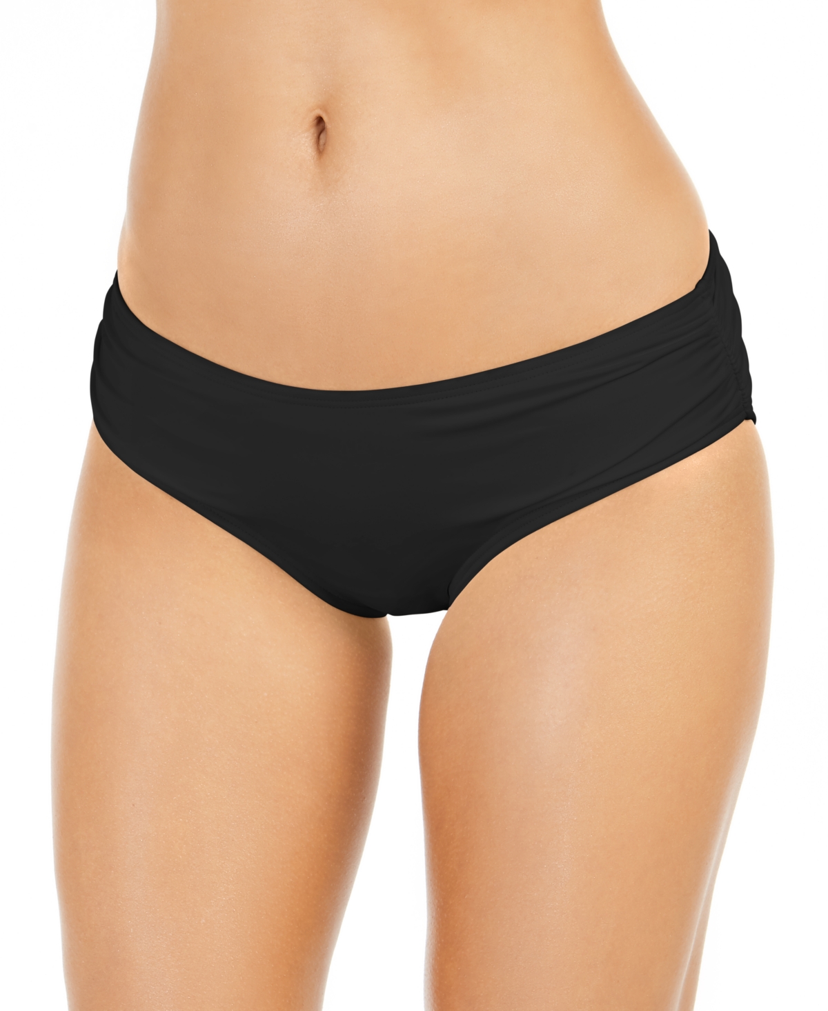 Shop Michael Kors Michael  Shirred Bikini Bottoms In Black