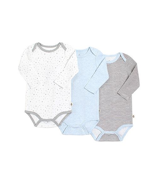 Snugabye Gertex Dream Baby Boys Long Sleeve Bodysuit 3 Pack In