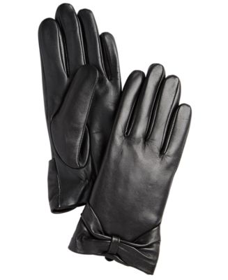 Charter Club Leather Bow Glove, Created for Macy's - Macy's