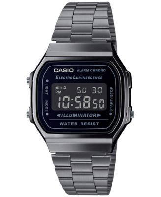 casio digital watch with leather strap