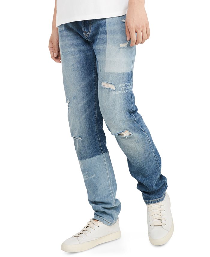 Fest stabil Tigge Tommy Hilfiger Men's Slim-Fit Tapered Laser Patchwork Jeans - Macy's