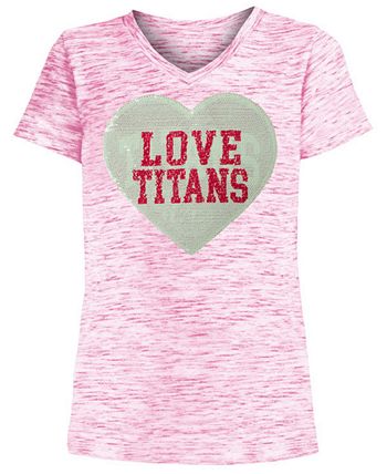 TENNESSEE TITANS GL SHORT SLEEVE TOP WITH LINED FLIP-SEQUIN