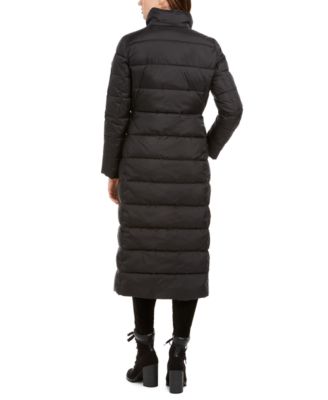 calvin klein hooded maxi down coat