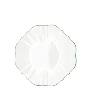 Twig New York Amelie Forest Green Rim 8.5" Salad Plate In White