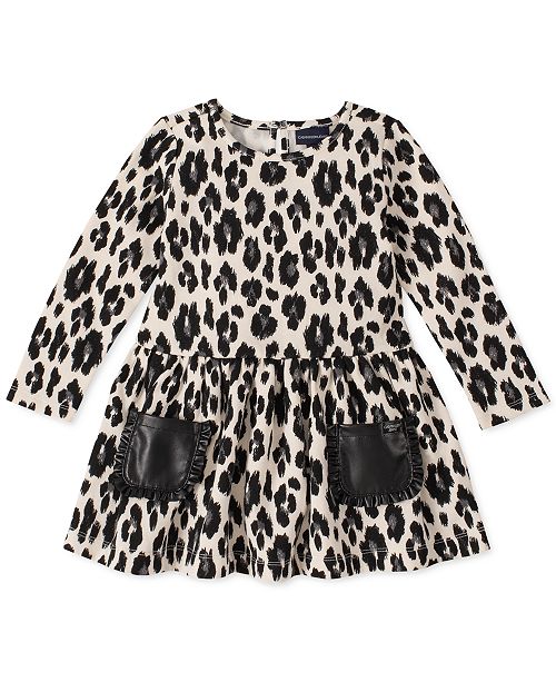 Calvin Klein Toddler Girls Printed Faux Leather Pocket Dress