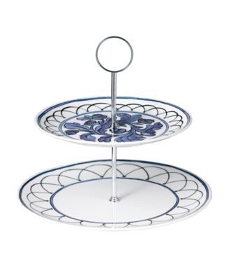 Twig New York - Blue Bird 2-Tiered Cake Stand