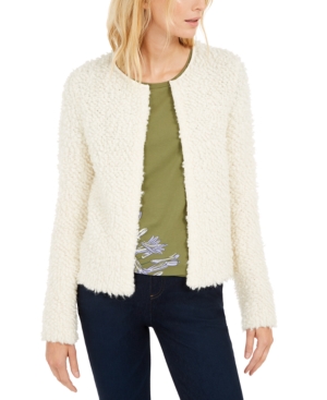 Weekend Max Mara Fuzzy Open-front Sweater In Cream