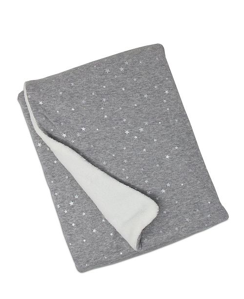 Living Textiles Metallic Star Print Jersey And Sherpa Baby Blanket Reviews Blankets Throws Bed Bath Macy S