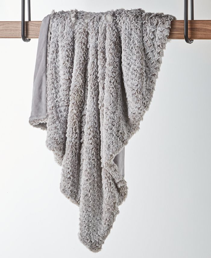 Hotel Collection CLOSEOUT! Textured FauxFur Throw, Created for Macy's