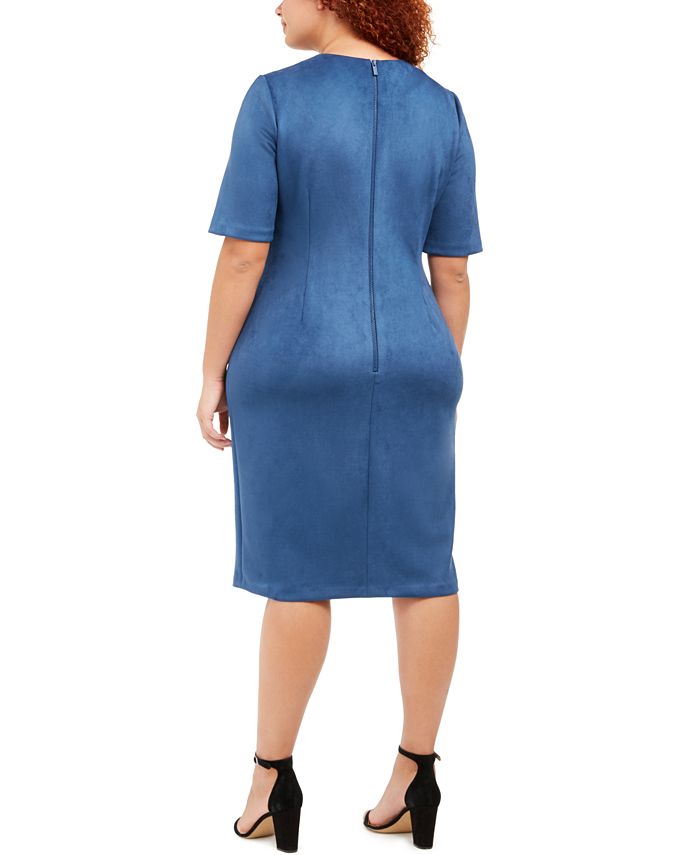 Anne Klein Plus Size Faux-Suede Sheath Dress - Macy's
