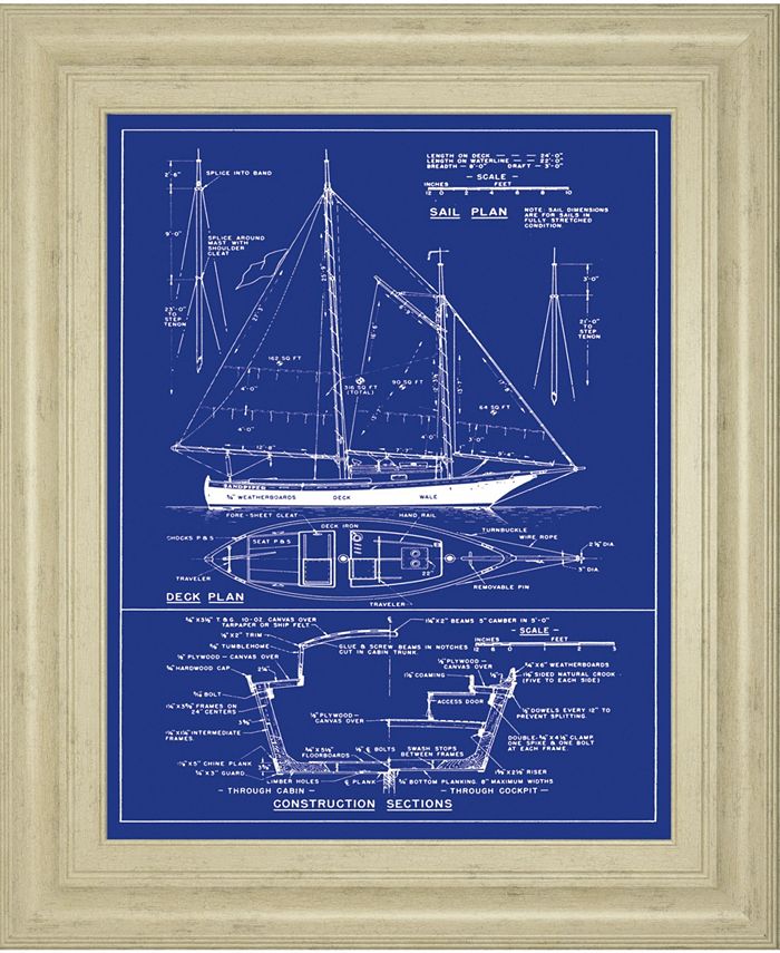 Classy Art Yacht Design by The Vintage Like Collection Framed Print