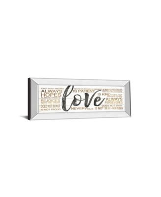Love by Marla Rae Mirror Framed Print Wall Art - 18" x 42"
