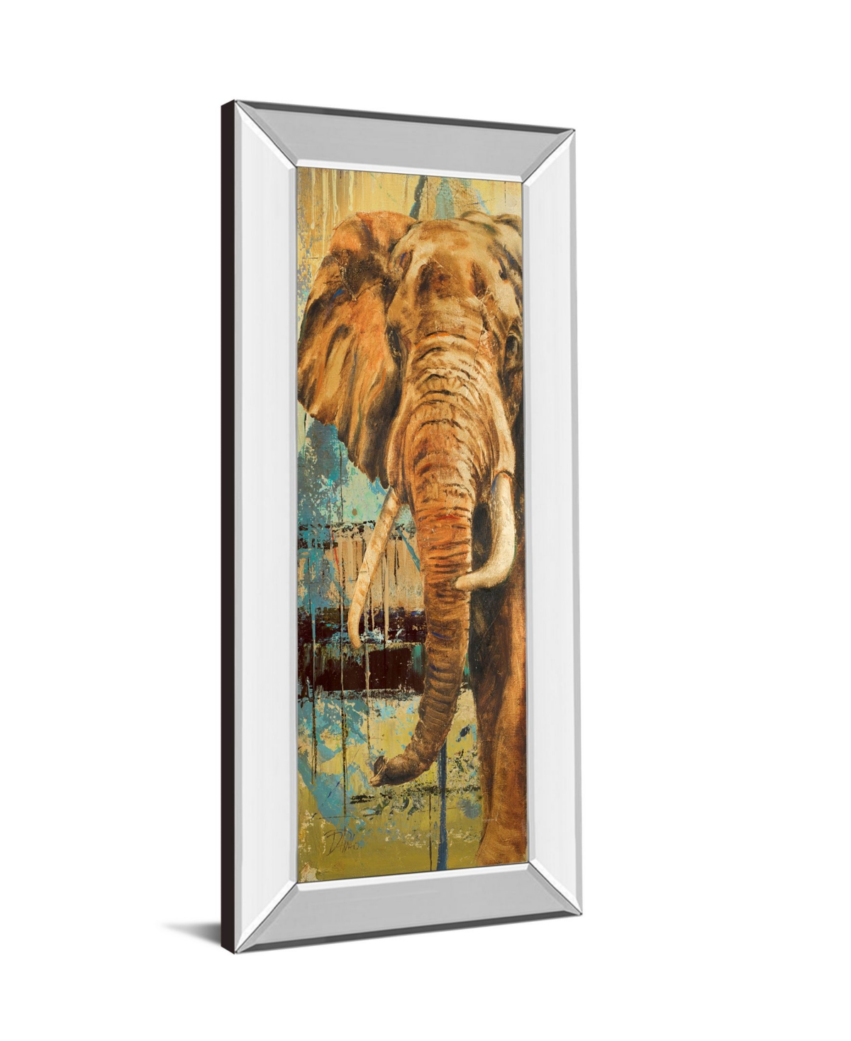 Classy Art New Safari on Teal Il by Patricia Pinto Mirror Framed Print Wall Art - 18