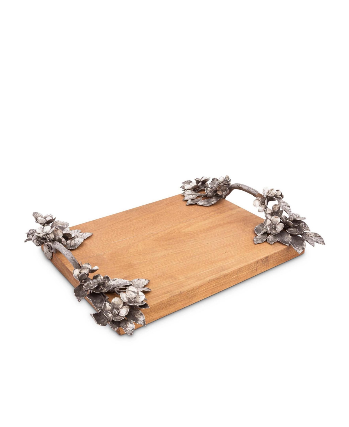 Vagabond HouseBee and Flower Hardwood Serving Tray - Pewter