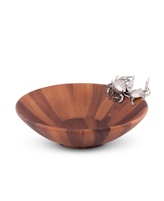 Vagabond House Wood Salad Bowl with Pewter Crab & Reviews - Serveware - Dining - Macy's
