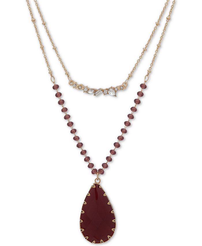 Burgundy stone clearance necklace