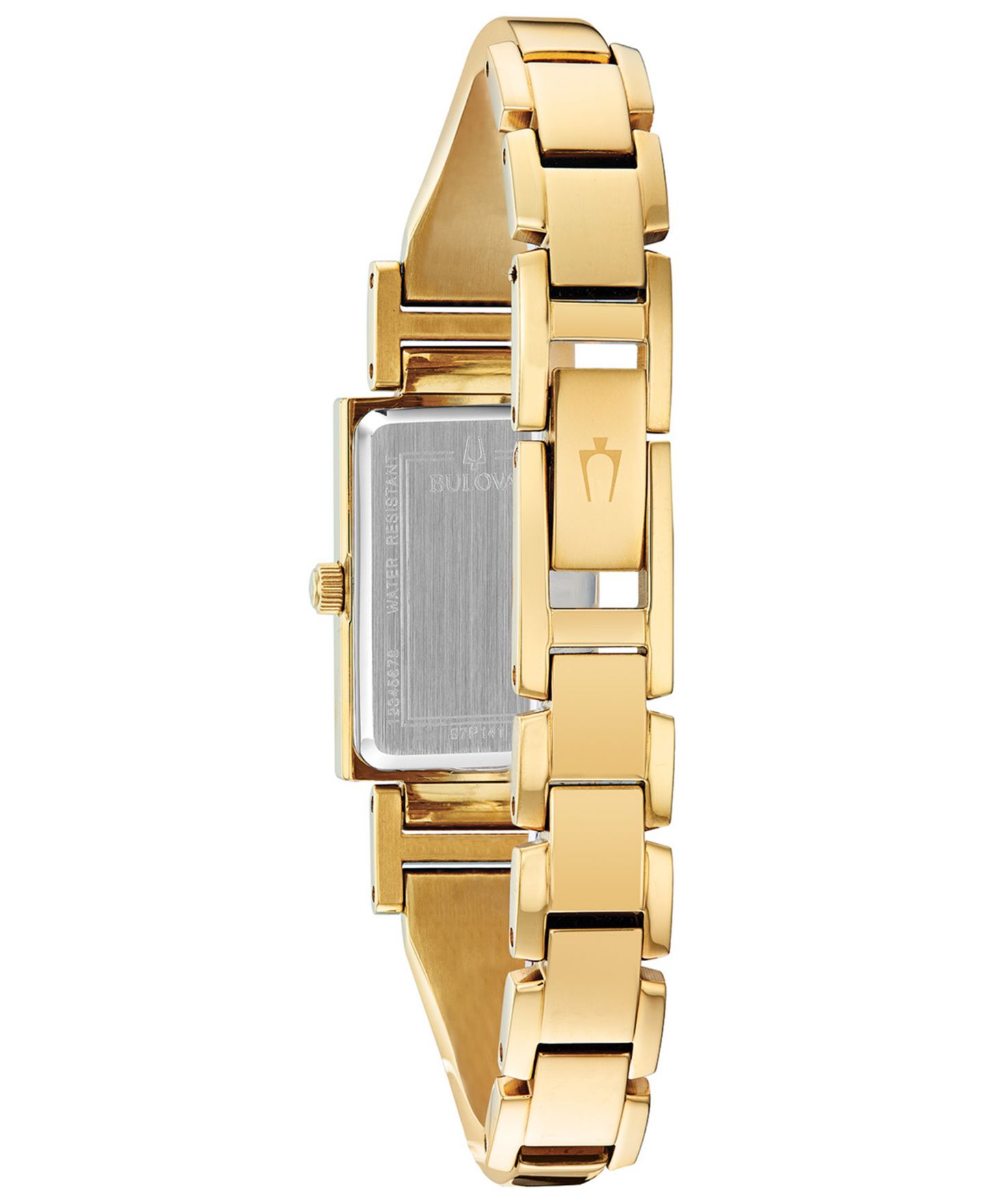 Женские часы Bulova Diamond-Accent Gold-Tone Stainless Steel Bangle Bracelet Watch 18x33mm — фото 4