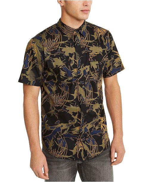 Levi S Men S Furlon Palm Print Short Sleeve Shirt Reviews Macy S