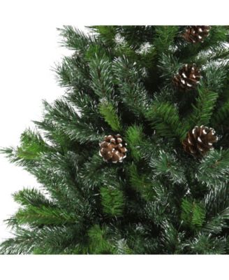 7' Snowy Delta Pine with Pine Cones Artificial Christmas Tree - Unlit
