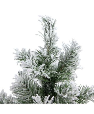 22" Flocked Pine Artificial Christmas Tree in Burlap Base - Unlit