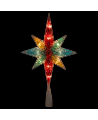 10.75" Multi-Color Faceted Star of Bethlehem Christmas Tree Topper - Clear Lights