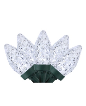 Northlight Set Of 100 Pure White Faceted Led C7 Christmas Lights - Green Wire In White