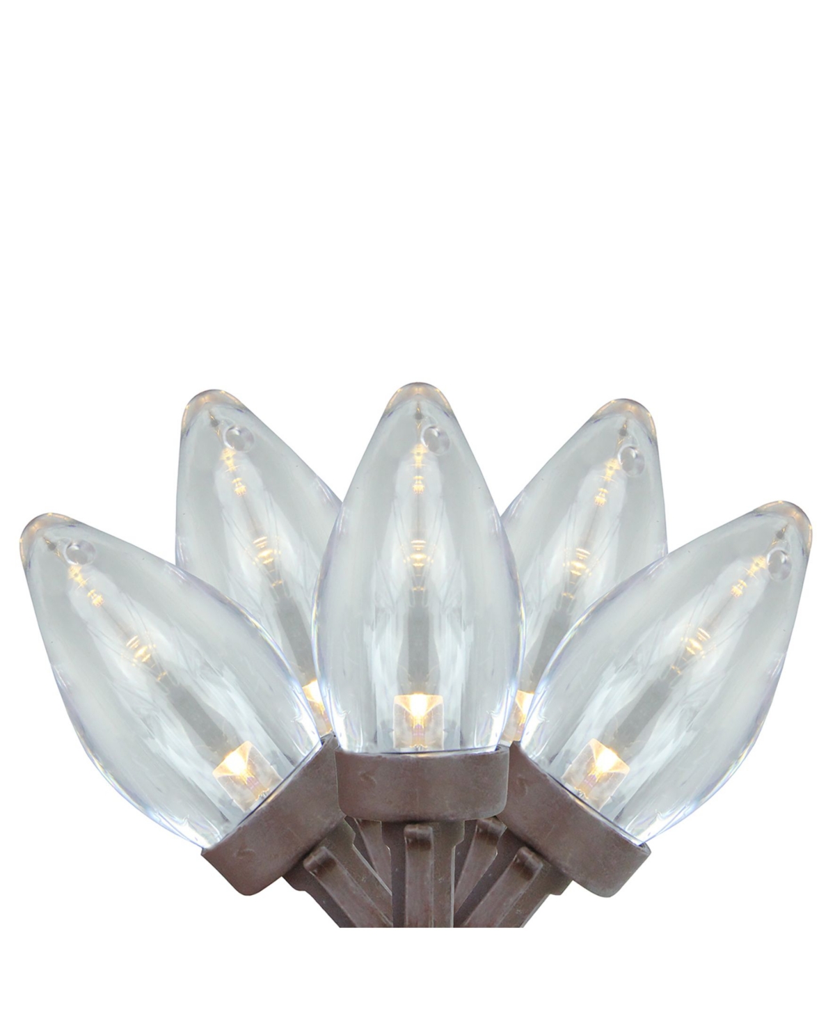 Northlight Set of 25 WarmLed C7 Christmas Lights - Brown Wire - White