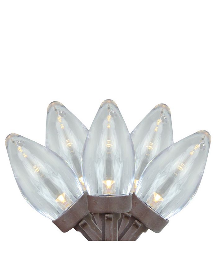 Northlight Set of 25 Warm White LED C7 Christmas Lights Brown Wire