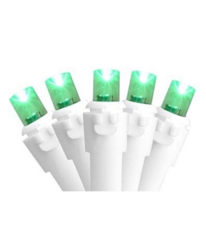 Northlight Set Of 50 Green Led Wide Angle Christmas Lights - White Wire