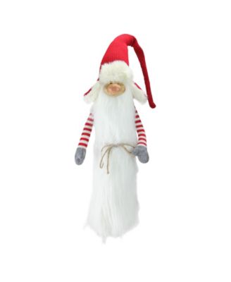 24" Traditional Christmas Slim Santa Gnome with White Fur Suit and Red Hat