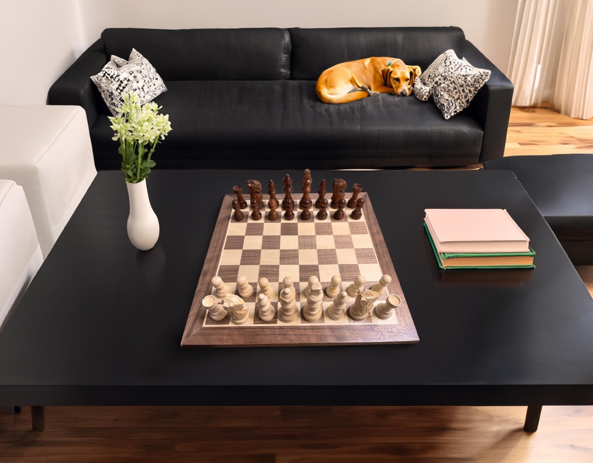 We Games Classic Staunton Wood Chess Set, Wood Board 15 In., 3.75 In. King In Brown