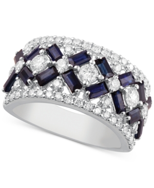 image of Sapphire (2 ct. t.w.) & Diamond (1 ct. t.w.) Band in 14k White Gold