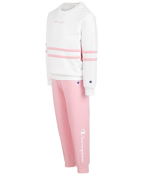 Champion Toddler Girls 2Pc. Crewneck Top & Fleece Jogger Pants Set