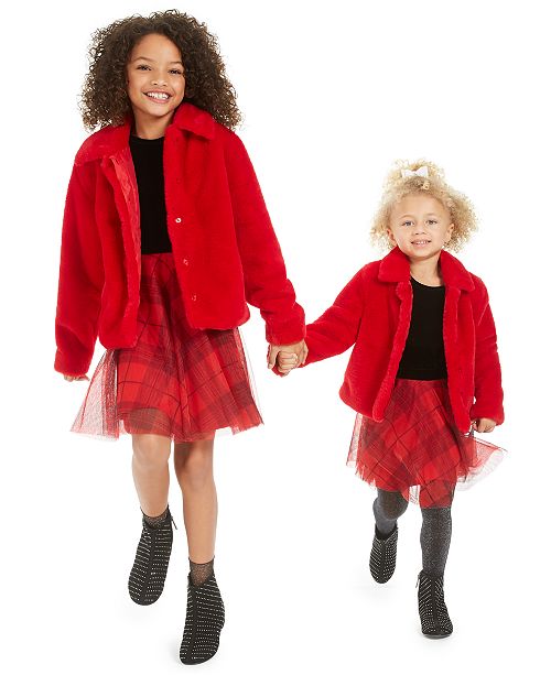 Epic Threads Toddler Little Big Girls Faux Fur Jacket Velvet
