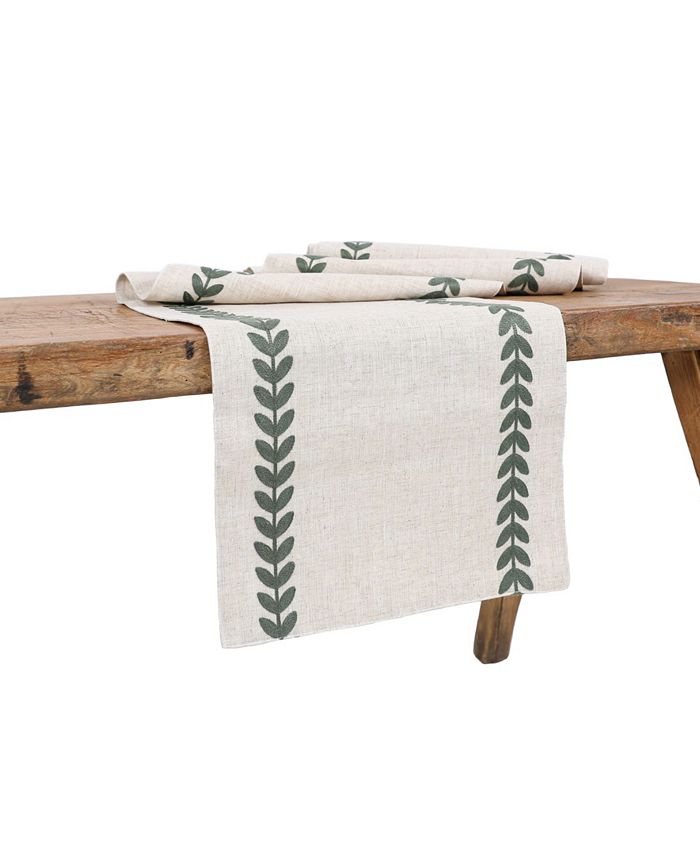 Manor Luxe Cute Leaves Crewel Embroidered Table Runner Macy's