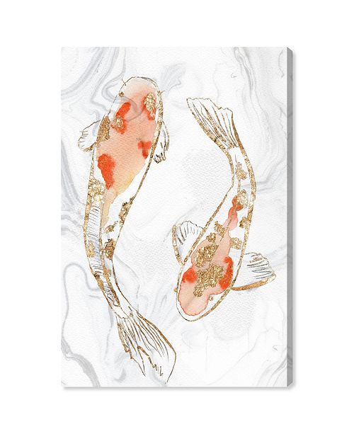 Oliver Gal Two Koi Fish Marble By Julianne Taylor Style Canvas Art
