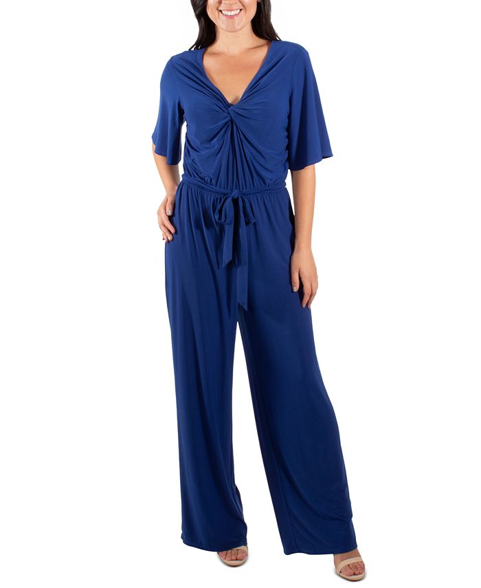 NY Collection Flutter-Sleeve Jumpsuit - Macy's