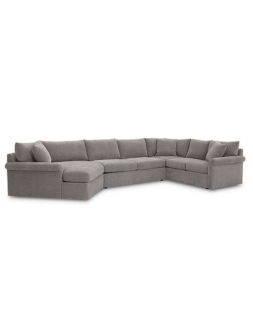 Furniture Wedport 3 Pc Fabric Sofa Return Sectional Sofa With