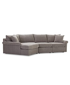 Wedport 3-Pc. Fabric Modular Sectional Sofa with Cuddler Chaise, Created for Macy's