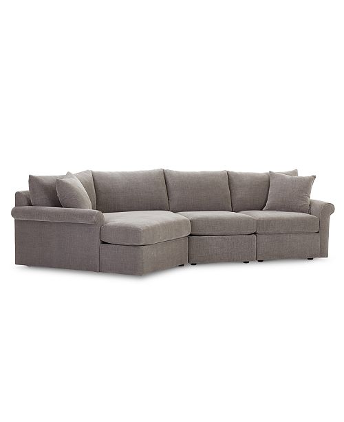 Sectional Sofa With Cuddler Chaise, Carena 2 Pc Fabric Sectional Sofa With Cuddler Chaise