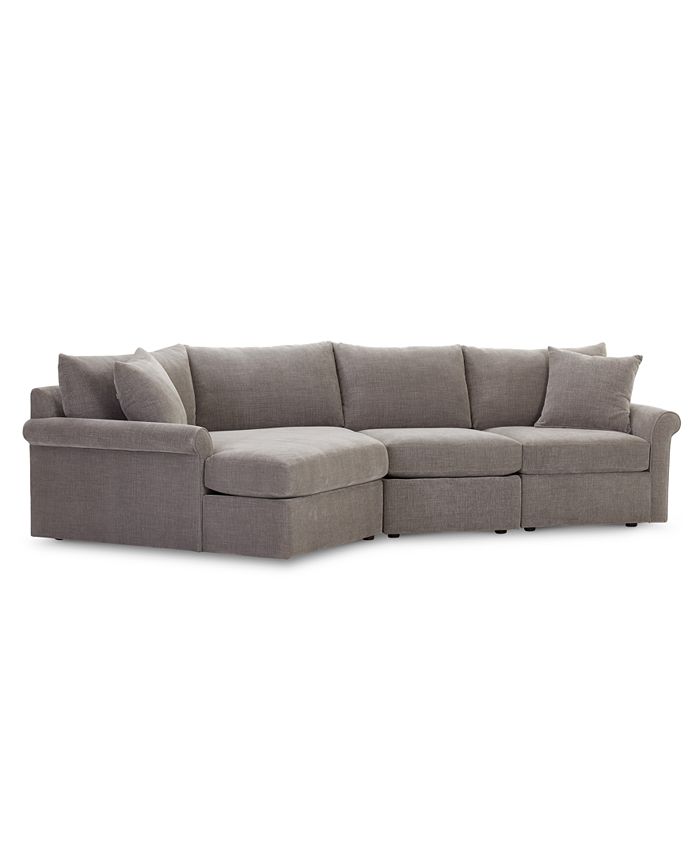 Furniture Wedport 3 Pc Fabric Modular, Sectional Sofa With Cuddler Chair