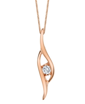 image of Diamond (1/8 ct. t.w.) Pendant in 14k White, Yellow or Rose Gold