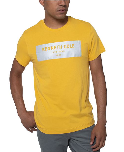 Kenneth Cole Men S Logo Square Reflective Graphic T Shirt