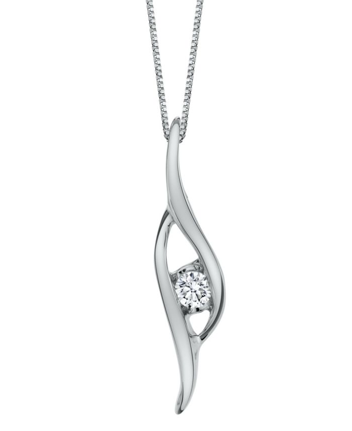 Sirena Diamond (1/8 ct. t.w.) Pendant in 14k White, Yellow or Rose Gold
