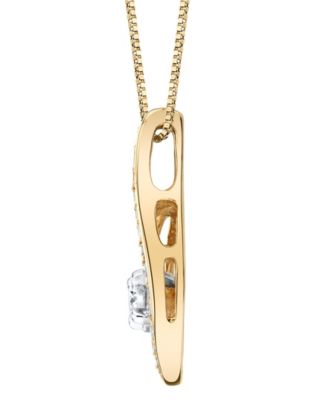 Diamond (1/4 ct. t.w.) Modern Pendant in 14k Yellow and White Gold