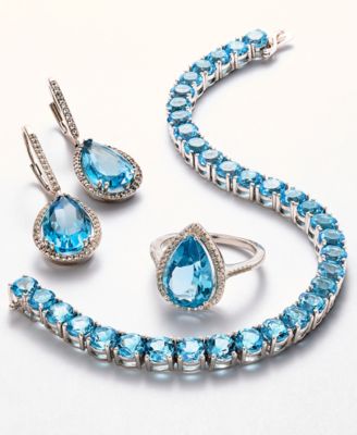 Blue Topaz Sterling Silver Bracelet (20 ct. t.w.) 