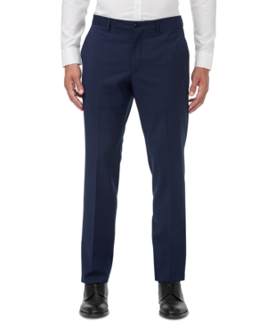 Armani Exchange Men's Modern-fit Blue Textured Micro Stripe Suit Separate Pants