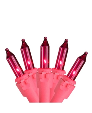 Northlight Set of 100 Pink Glass Incandescent Mini Christmas Lights - 36ft Pink Wire